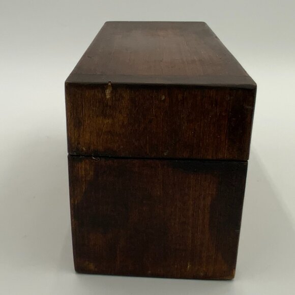 Handmade Antique Primitive Wooden Recipe Box - Picture 5 of 6